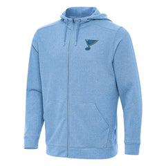 St. Louis Blues Antigua Effortless Full-Zip Hoodie - Heather Blue - NHL