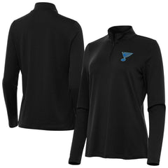 St. Louis Blues Antigua Women's Reprocess Quarter-Zip Pullover - Black - NHL