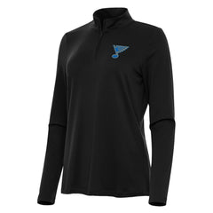 St. Louis Blues Antigua Women's Reprocess Quarter-Zip Pullover - Black - NHL