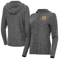 Boston Bruins Antigua Women's Daybreak Quarter-Zip Hoodie - Heather Black - NHL