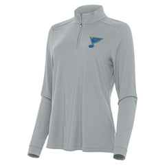 St. Louis Blues Antigua Women's Intent Quarter-Zip Pullover - Gray - NHL