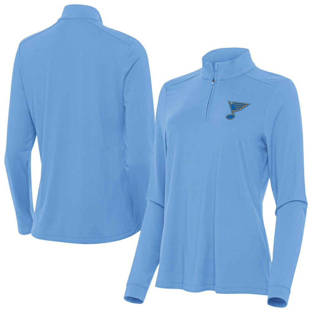 St. Louis Blues Antigua Women's Intent Quarter-Zip Pullover - Blue - NHL