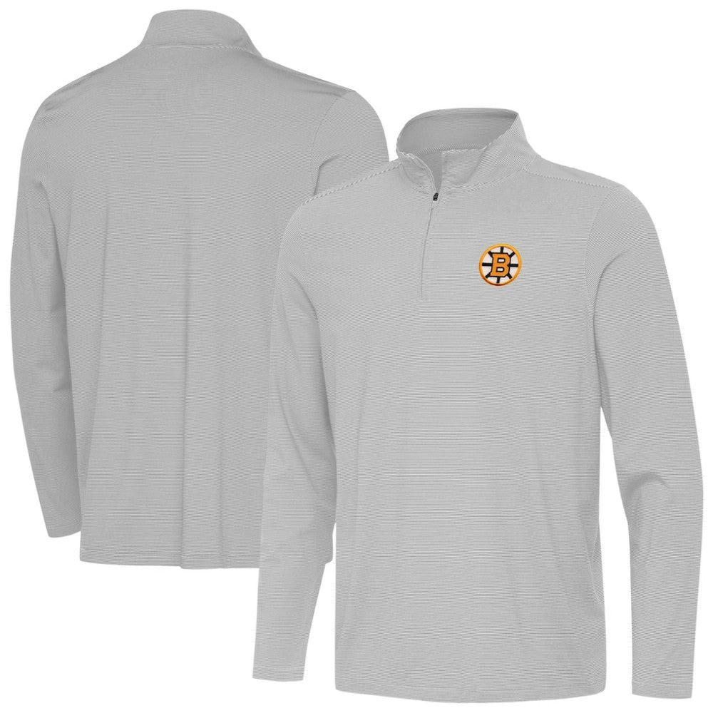 Boston Bruins Antigua Twine Quarter-Zip Pullover - Gray - NHL