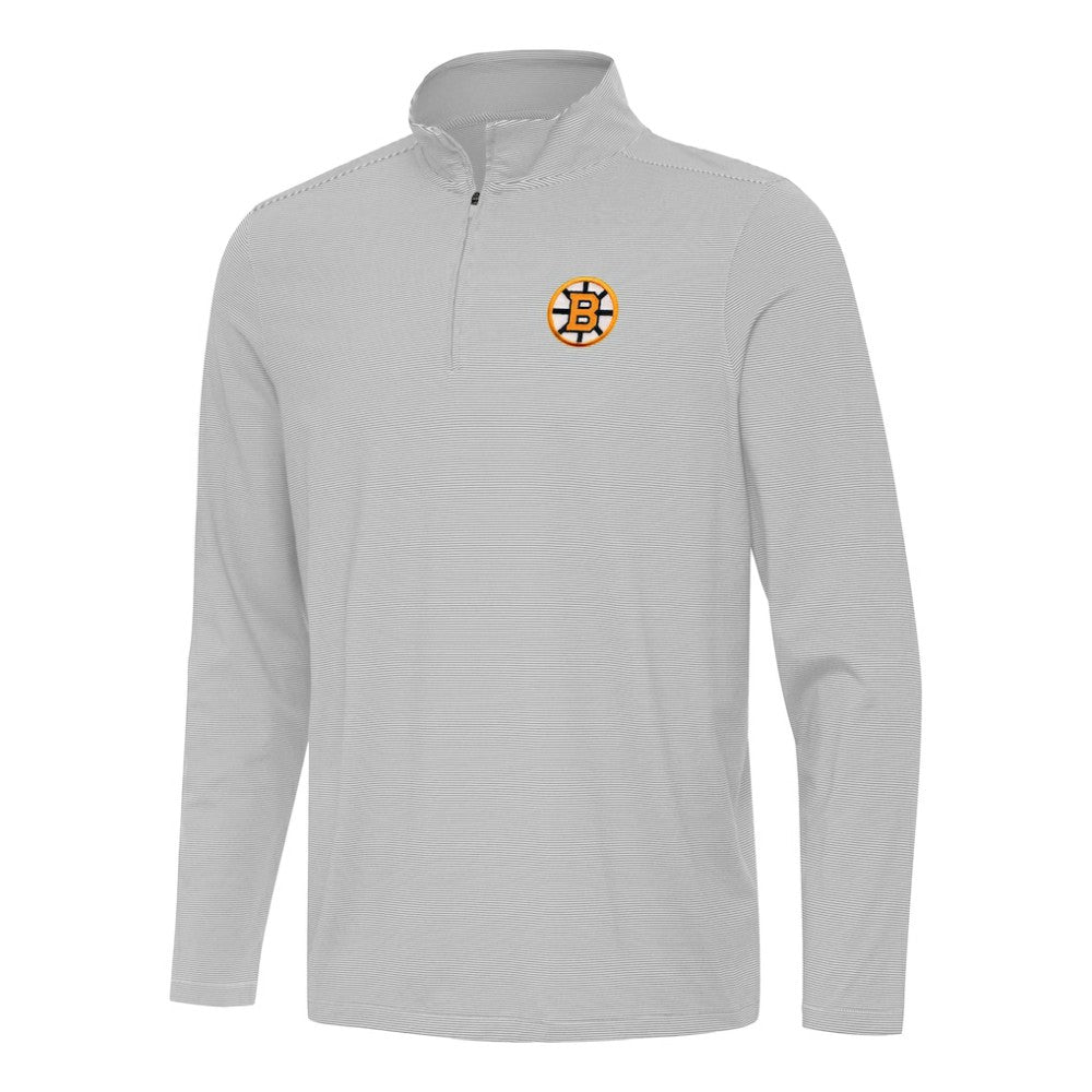 Boston Bruins Antigua Twine Quarter-Zip Pullover - Gray - NHL