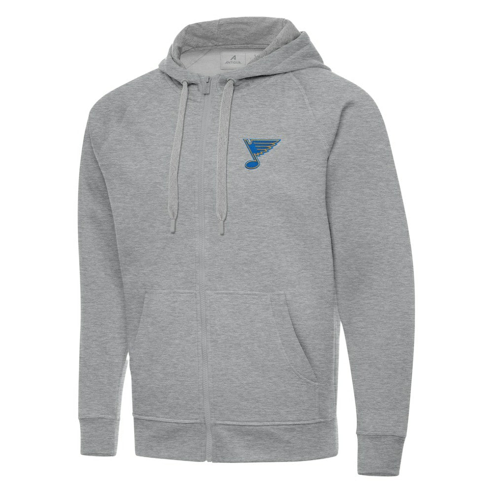 St. Louis Blues Antigua Victory Full-Zip Hoodie - Heather Gray - NHL