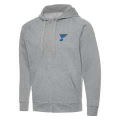 St. Louis Blues Antigua Victory Full-Zip Hoodie - Heather Gray - NHL