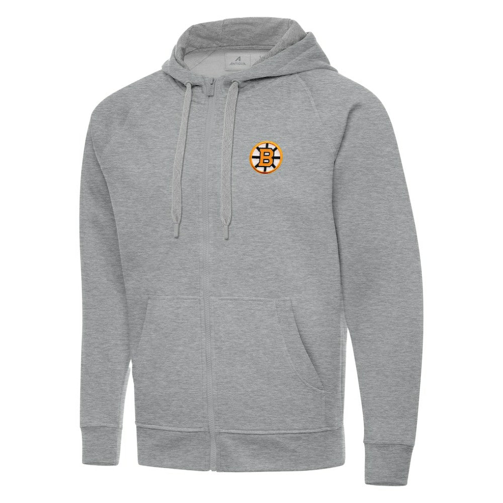 Boston Bruins Antigua Victory Full-Zip Hoodie - Heather Gray - NHL