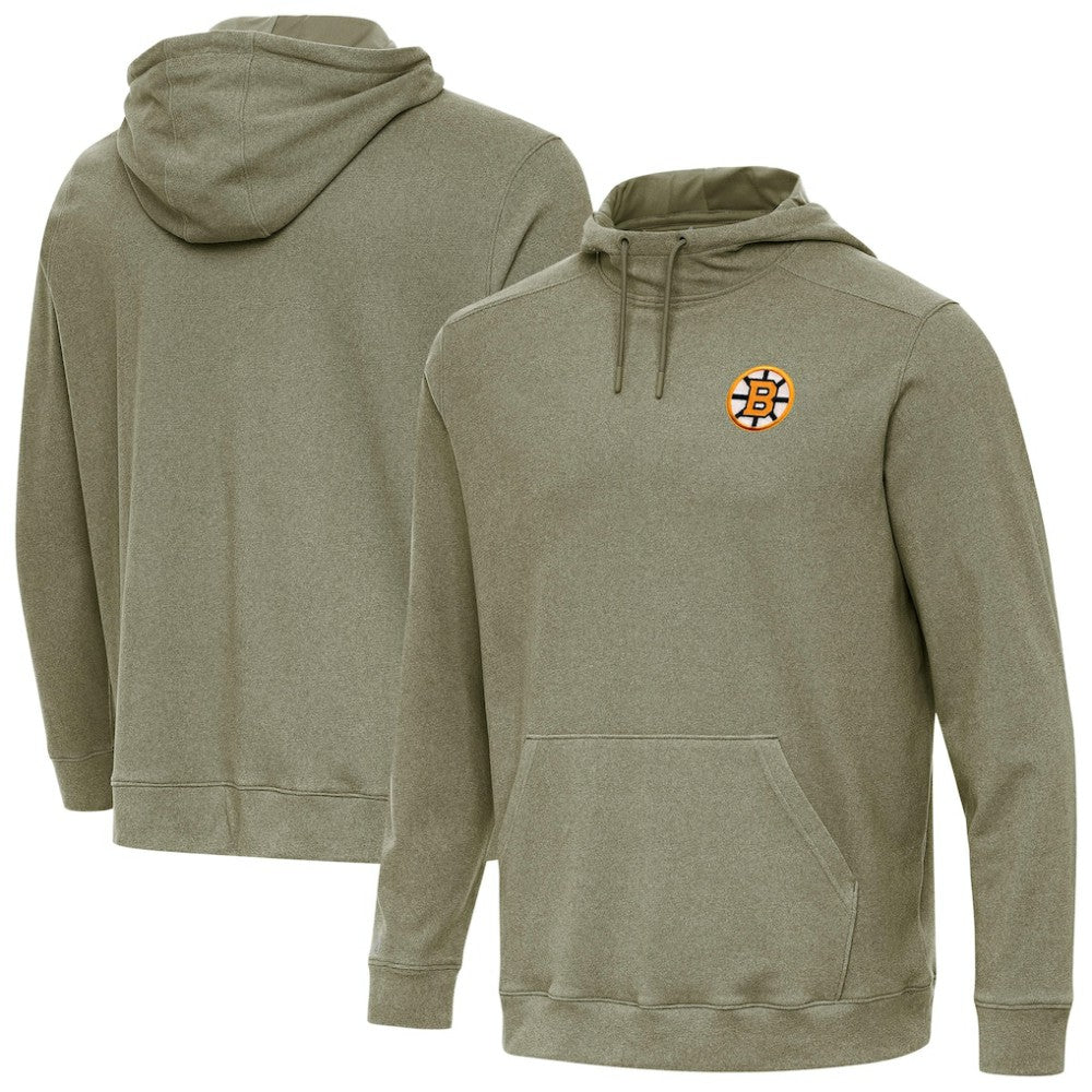 Boston Bruins Antigua Cloud Pullover Hoodie - Olive - NHL