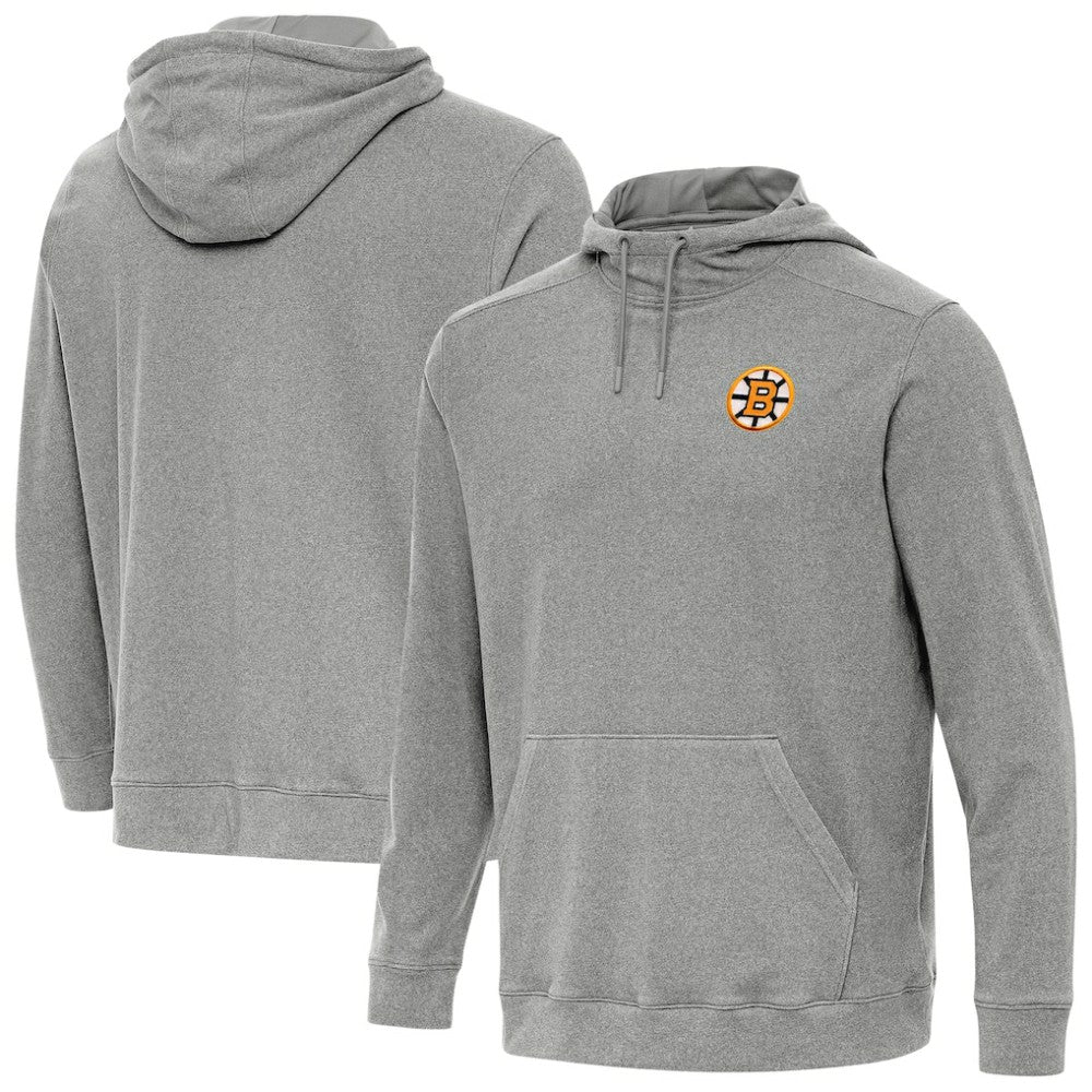 Boston Bruins Antigua Cloud Pullover Hoodie - Heather Black - NHL