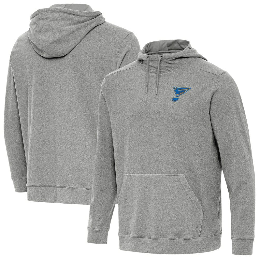 St. Louis Blues Antigua Cloud Pullover Hoodie - Heather Black - NHL