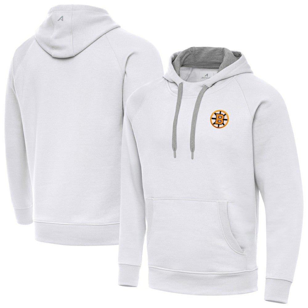 Boston Bruins Antigua Victory Pullover Hoodie - White - NHL