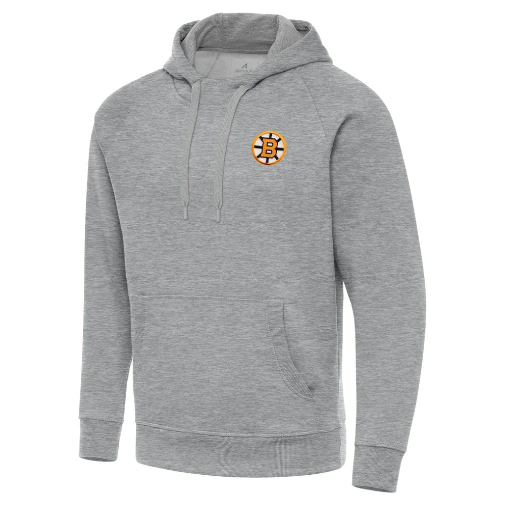 Boston Bruins Antigua Victory Pullover Hoodie - Heather Gray - NHL