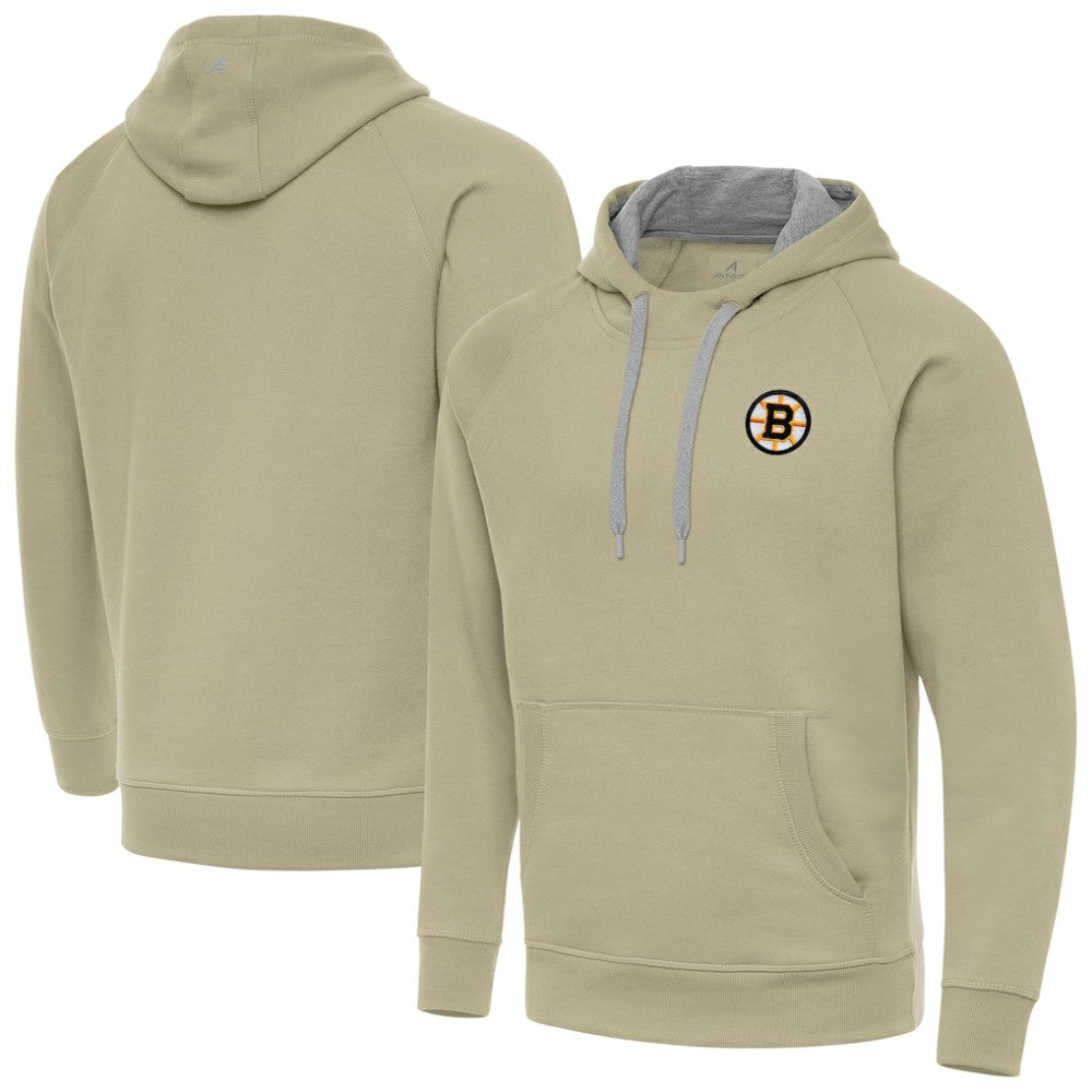 Boston Bruins Antigua Victory Pullover Hoodie - Khaki - NHL