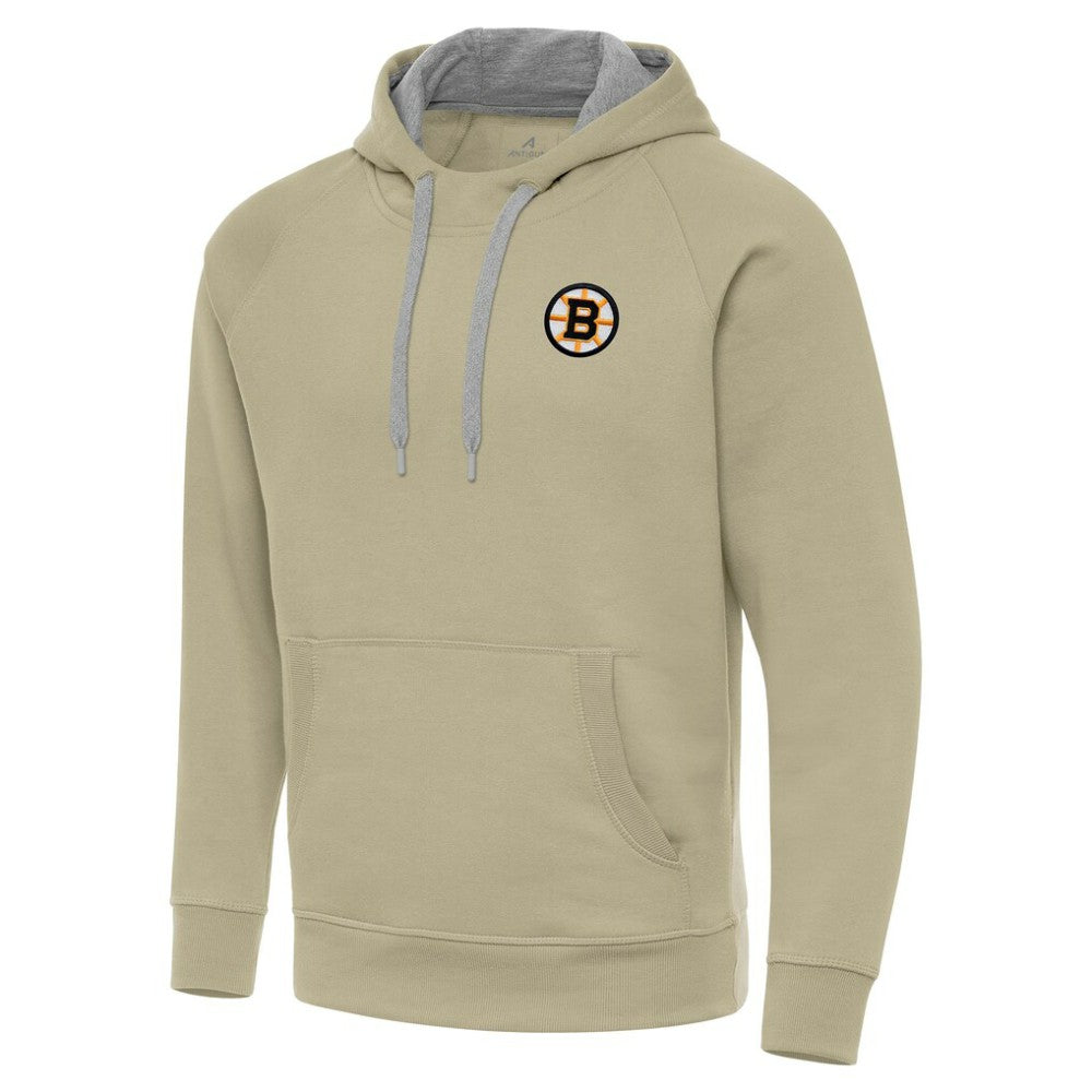 Boston Bruins Antigua Victory Pullover Hoodie - Khaki - NHL