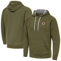 Boston Bruins Antigua Victory Pullover Hoodie - Olive - NHL
