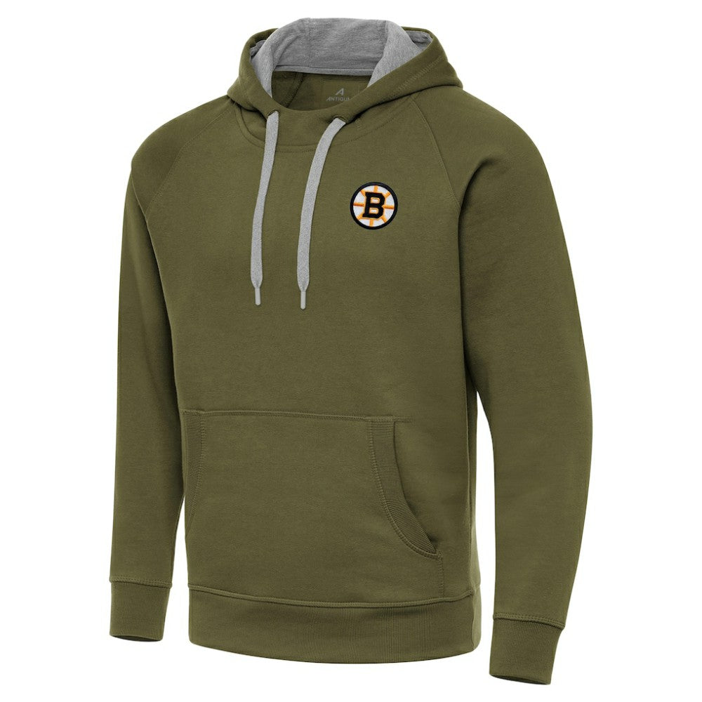 Boston Bruins Antigua Victory Pullover Hoodie - Olive - NHL
