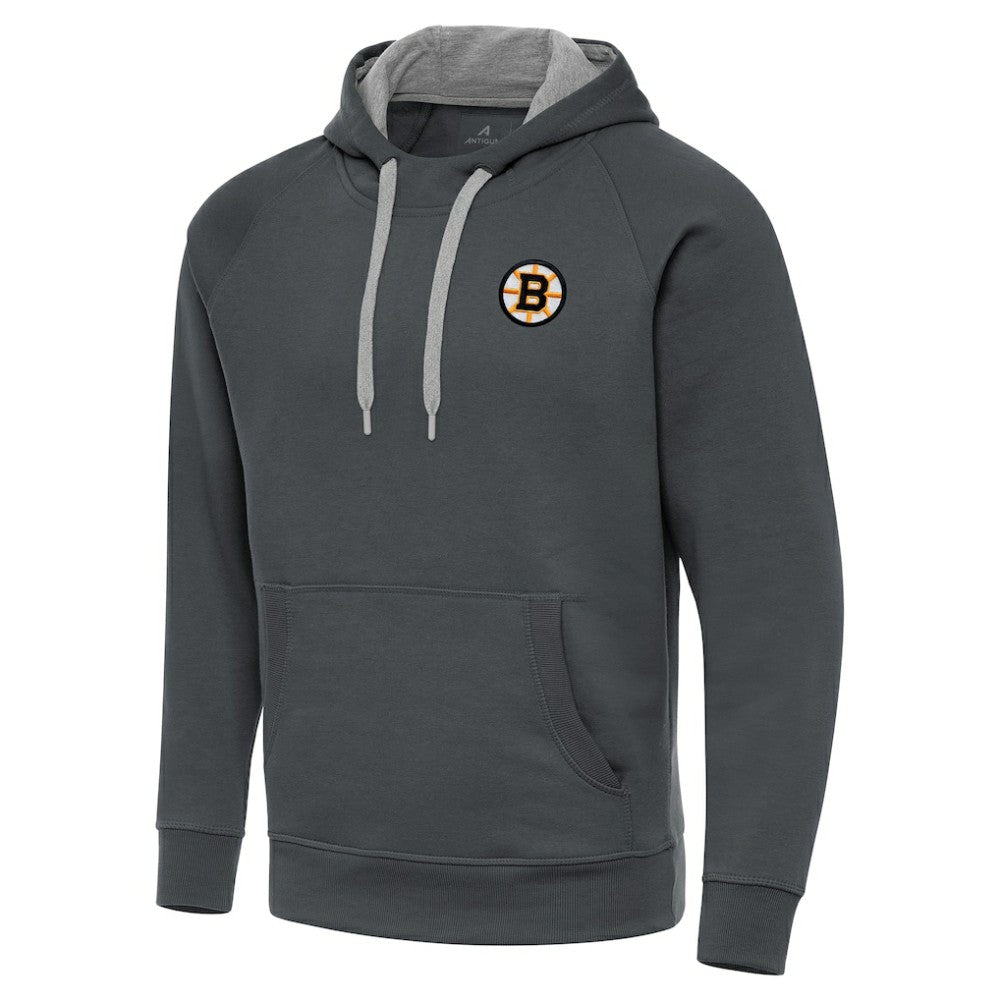 Boston Bruins Antigua Victory Pullover Hoodie - Charcoal - NHL