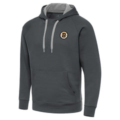 Boston Bruins Antigua Victory Pullover Hoodie - Charcoal - NHL