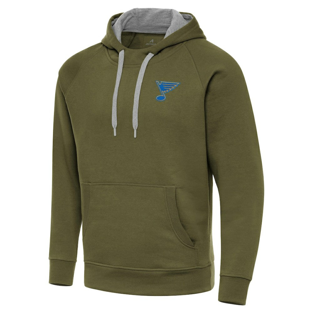 St. Louis Blues Antigua Victory Pullover Hoodie - Olive - NHL