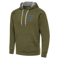 St. Louis Blues Antigua Victory Pullover Hoodie - Olive - NHL
