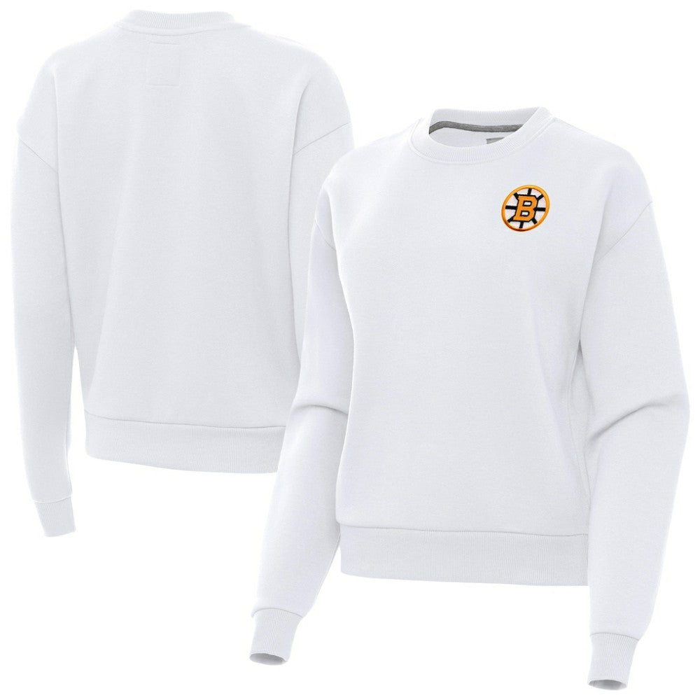 Boston Bruins Antigua Women's Victory Pullover Sweatshirt - White - NHL