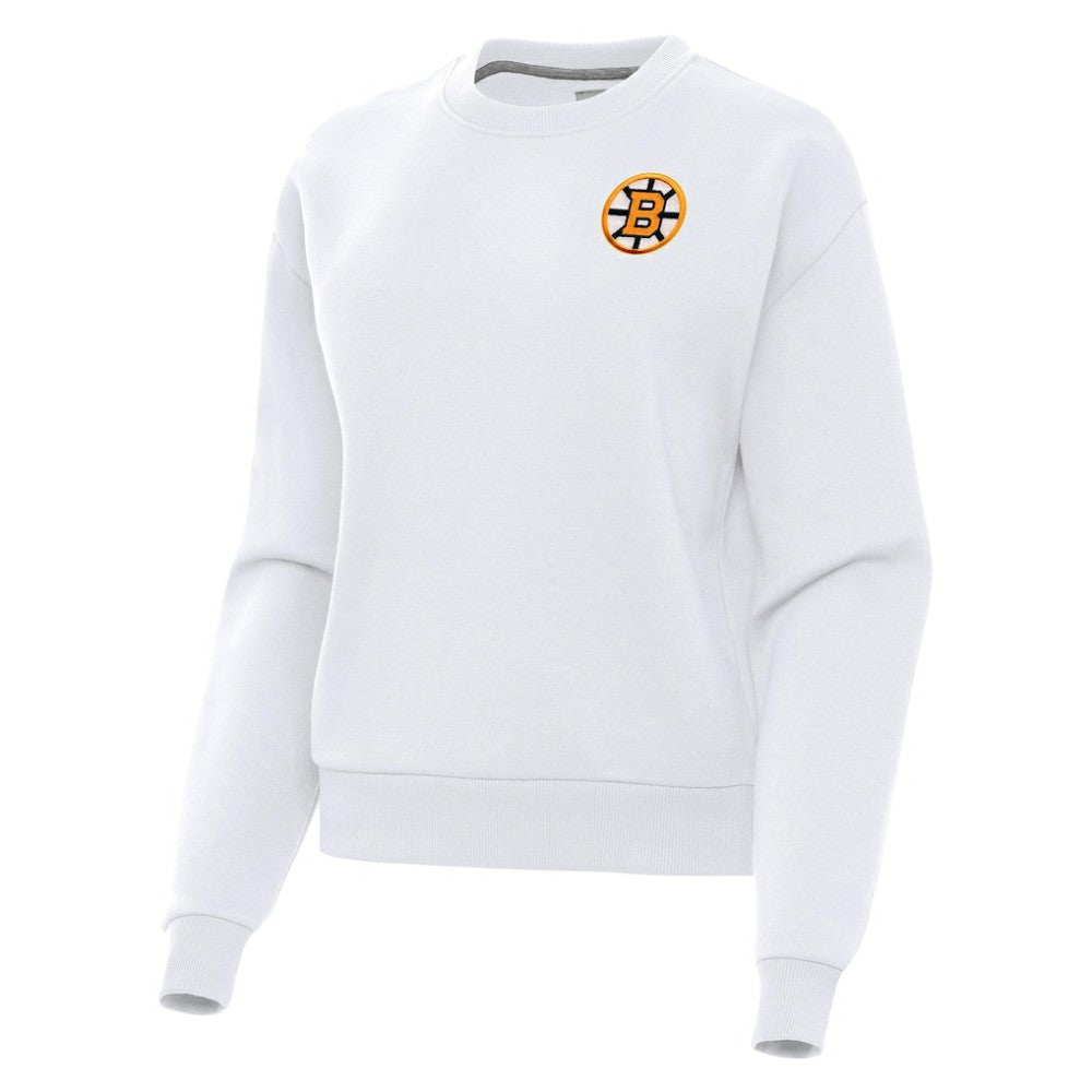 Boston Bruins Antigua Women's Victory Pullover Sweatshirt - White - NHL