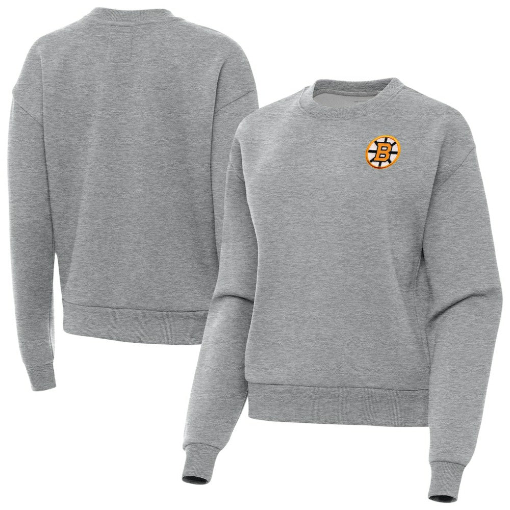 Boston Bruins Antigua Women's Victory Pullover Sweatshirt - Heather Gray - NHL