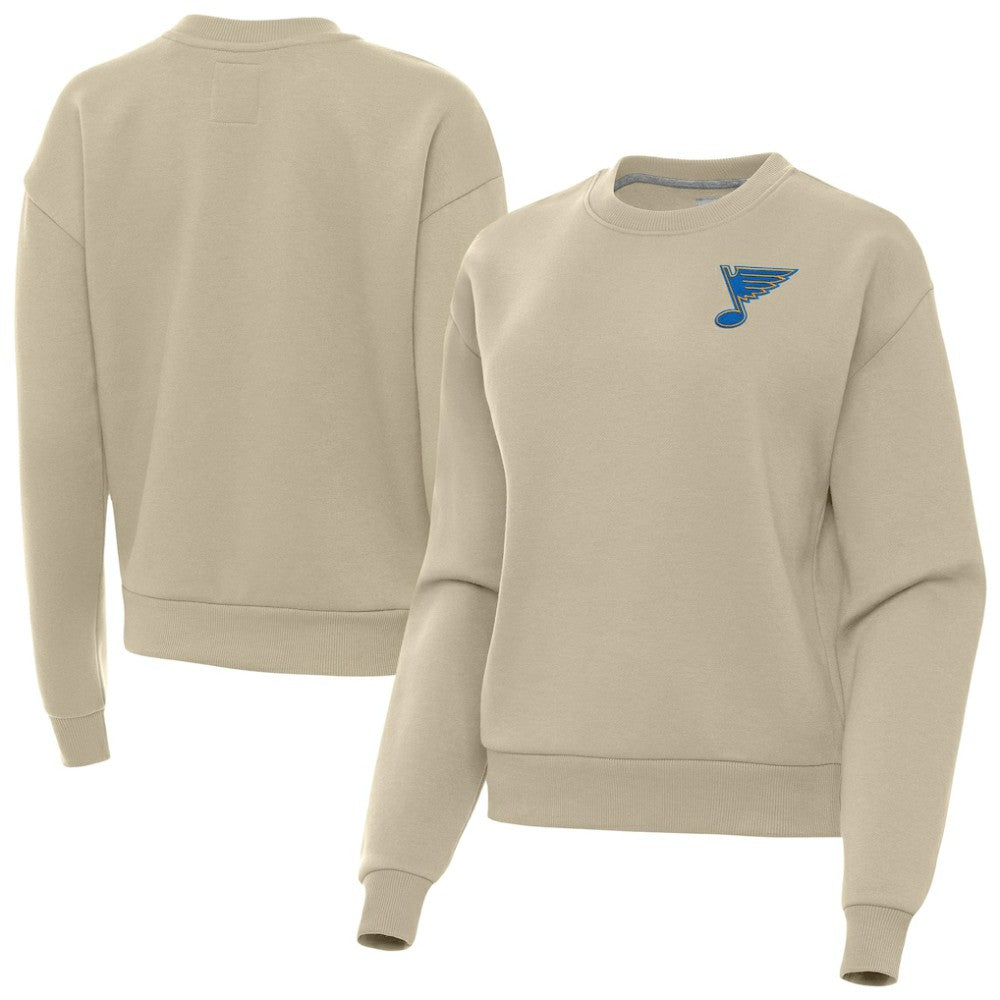St. Louis Blues Antigua Women's Victory Pullover Sweatshirt - Khaki - NHL