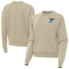 St. Louis Blues Antigua Women's Victory Pullover Sweatshirt - Khaki - NHL