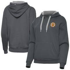 Boston Bruins Antigua Women's Victory Pullover Hoodie - Charcoal - NHL