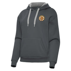 Boston Bruins Antigua Women's Victory Pullover Hoodie - Charcoal - NHL