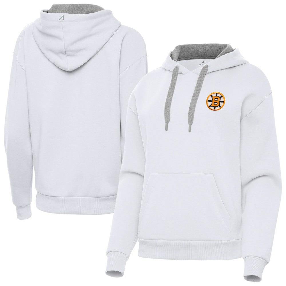 Boston Bruins Antigua Women's Victory Pullover Hoodie - White - NHL