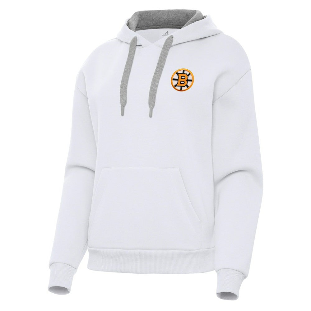 Boston Bruins Antigua Women's Victory Pullover Hoodie - White - NHL