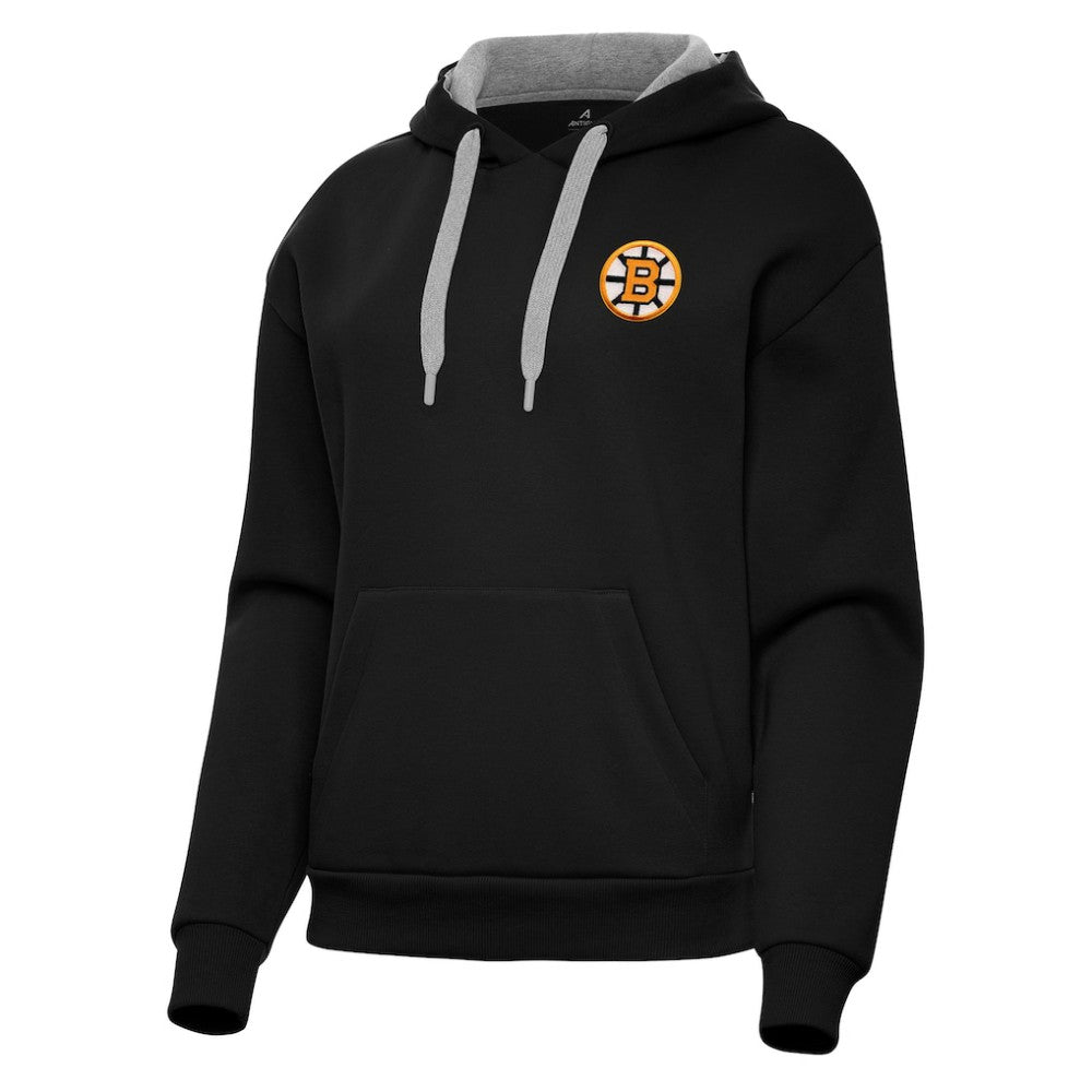 Boston Bruins Antigua Women's Victory Pullover Hoodie - Black - NHL