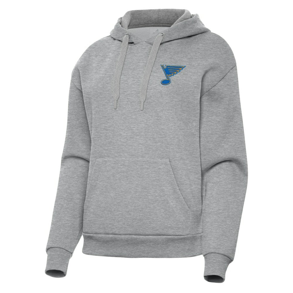 St. Louis Blues Antigua Women's Victory Pullover Hoodie - Heather Gray - NHL