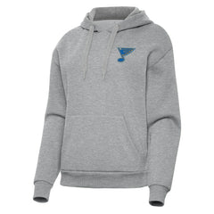 St. Louis Blues Antigua Women's Victory Pullover Hoodie - Heather Gray - NHL