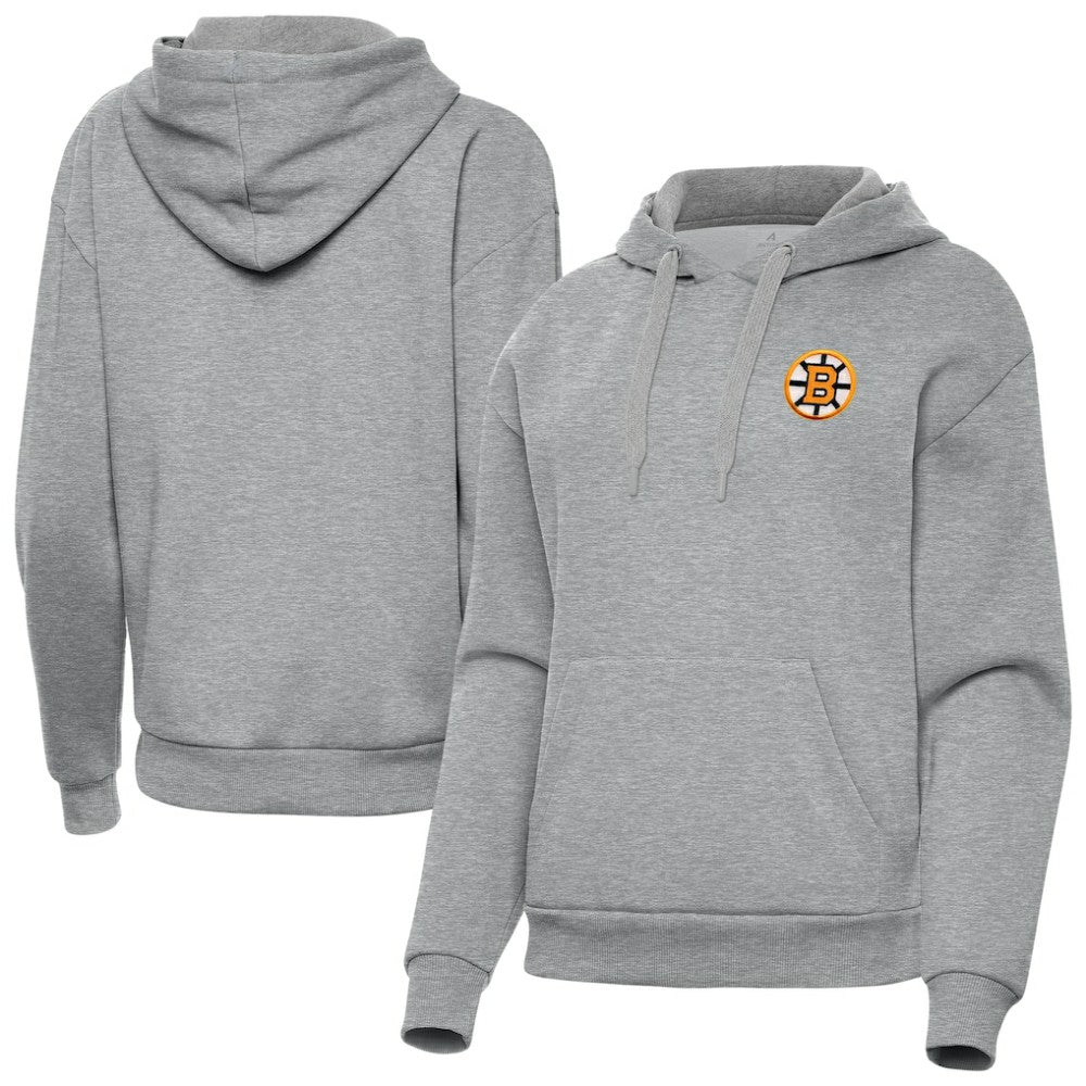 Boston Bruins Antigua Women's Victory Pullover Hoodie - Heather Gray - NHL