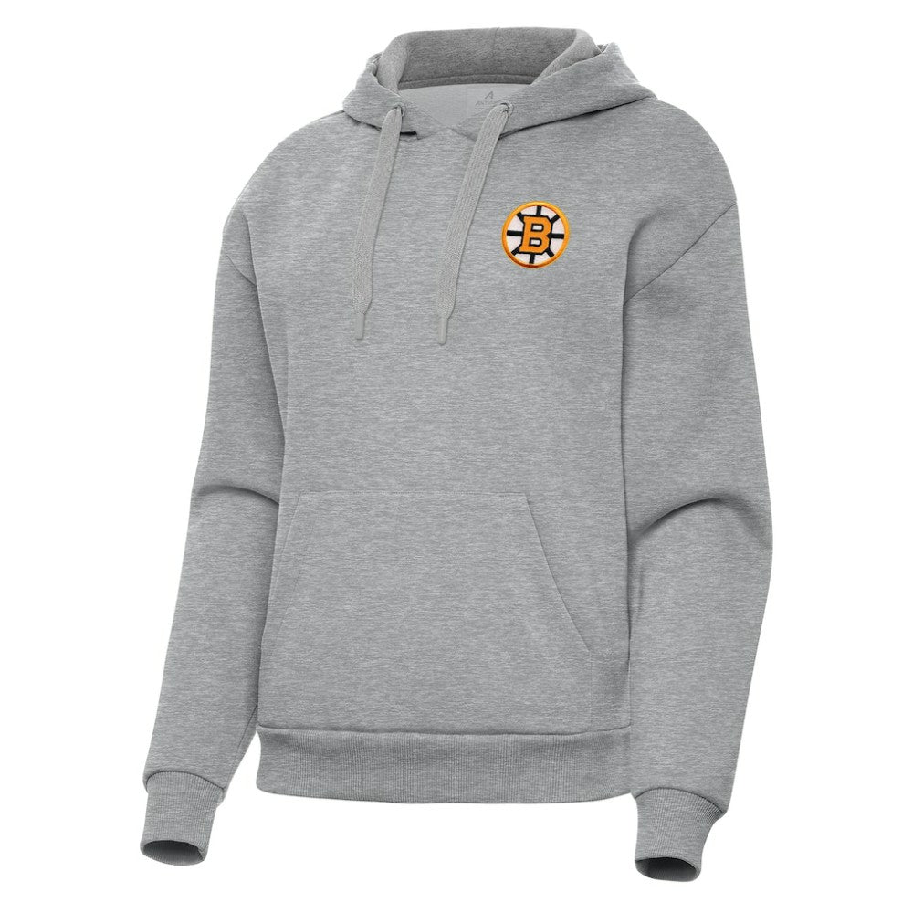 Boston Bruins Antigua Women's Victory Pullover Hoodie - Heather Gray - NHL