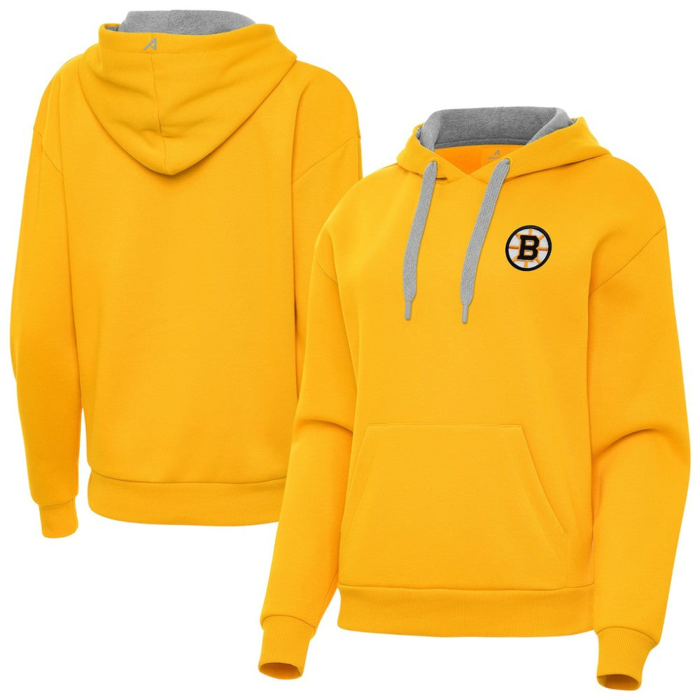 Boston Bruins Antigua Women's Victory Pullover Hoodie - Gold - NHL