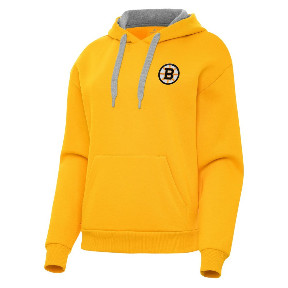 Boston Bruins Antigua Women's Victory Pullover Hoodie - Gold - NHL