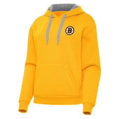 Boston Bruins Antigua Women's Victory Pullover Hoodie - Gold - NHL