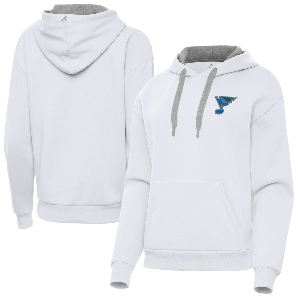 St. Louis Blues Antigua Women's Victory Pullover Hoodie - White - NHL