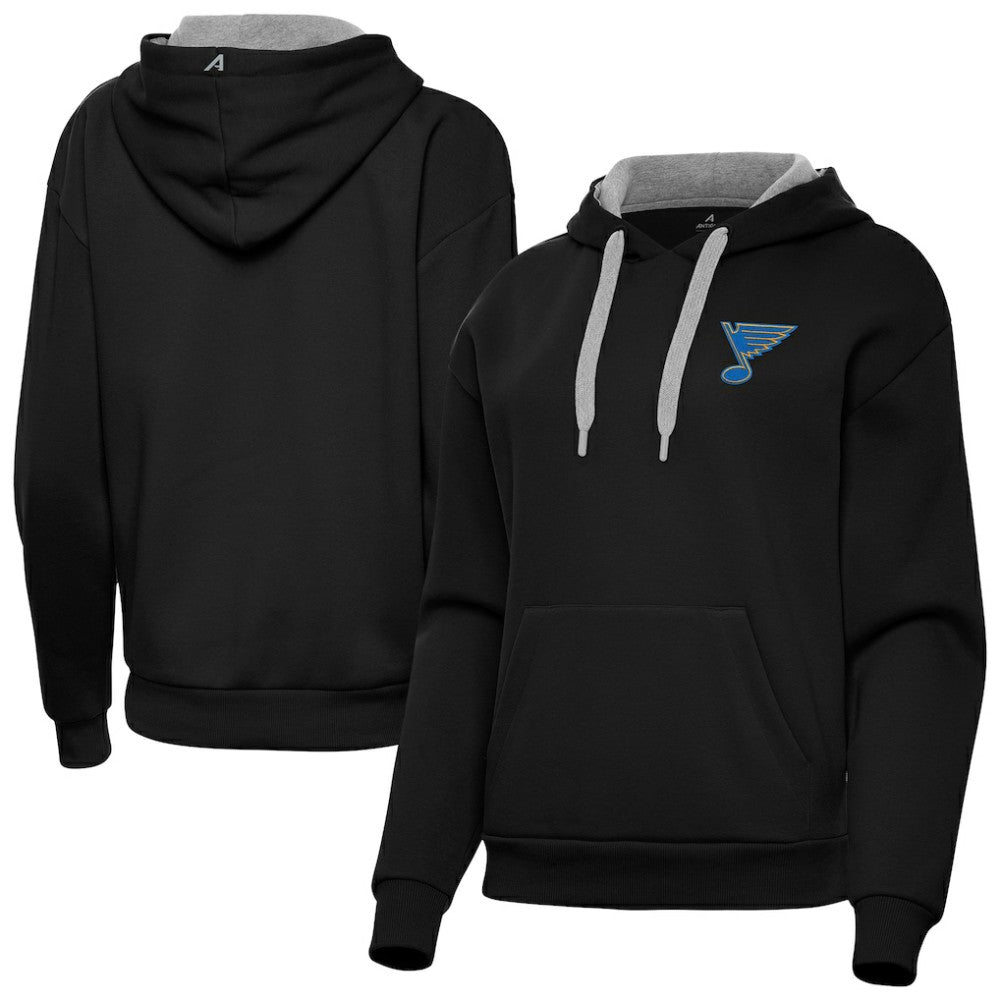 St. Louis Blues Antigua Women's Victory Pullover Hoodie - Black - NHL