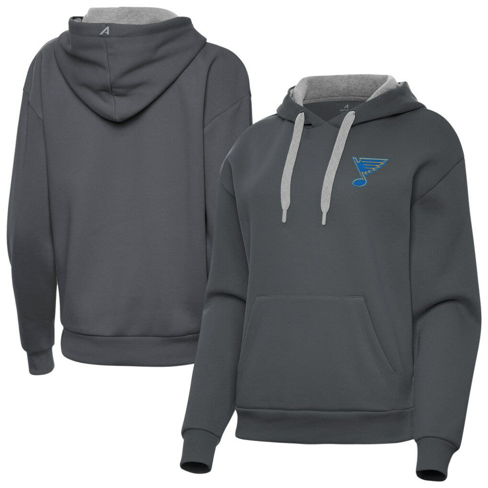St. Louis Blues Antigua Women's Victory Pullover Hoodie - Charcoal - NHL