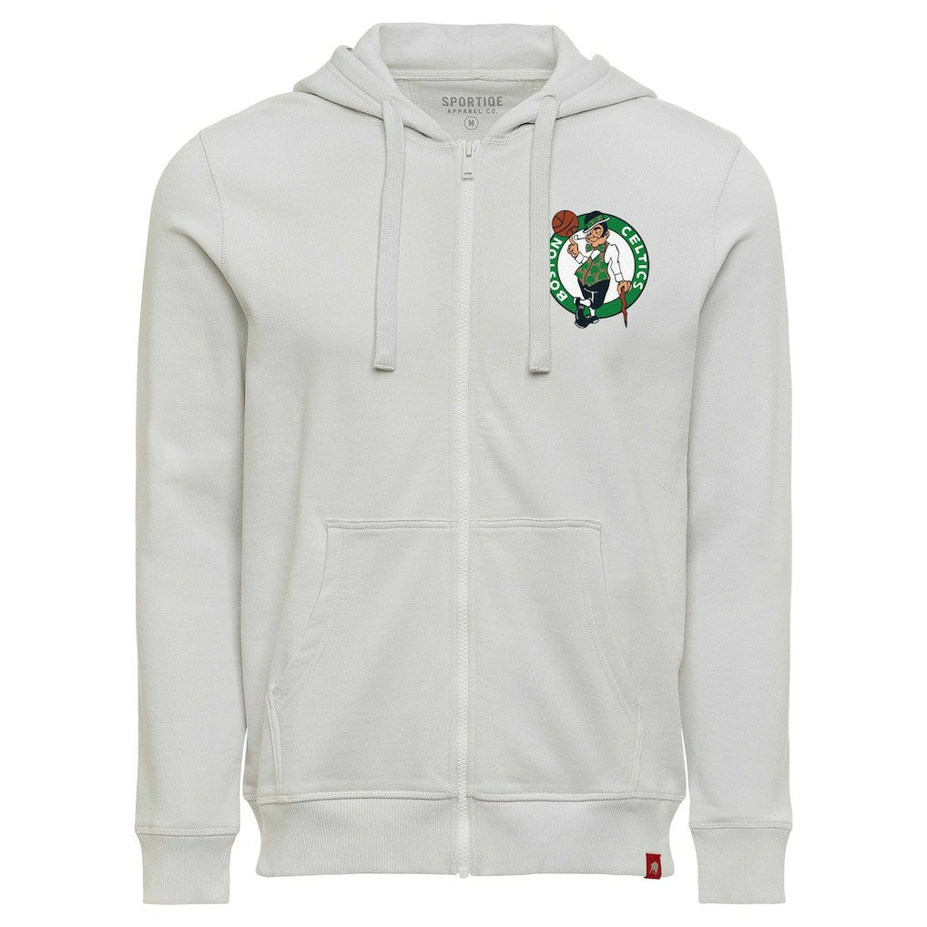 Boston Celtics Sportiqe Buxton Premium Full-Zip Hoodie Gray - NBA