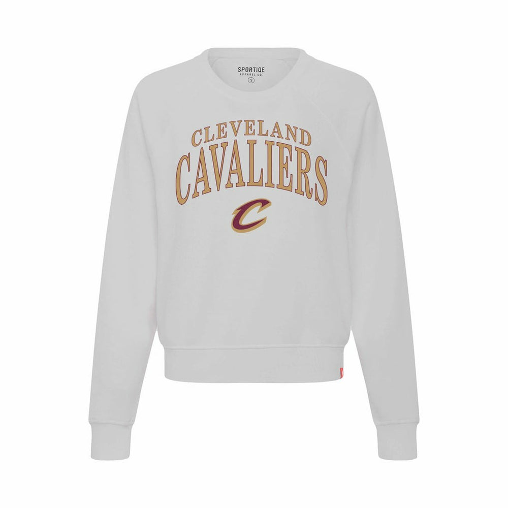 Cleveland Cavaliers Sportiqe Women's Genuine Issue Collection Ashlyn Cropped Sweatshirt Gray - NBA
