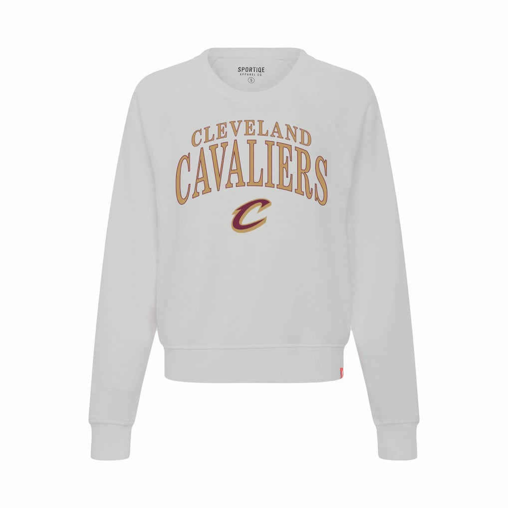 Cleveland Cavaliers Sportiqe Women's Genuine Issue Collection Ashlyn Cropped Sweatshirt Gray - NBA