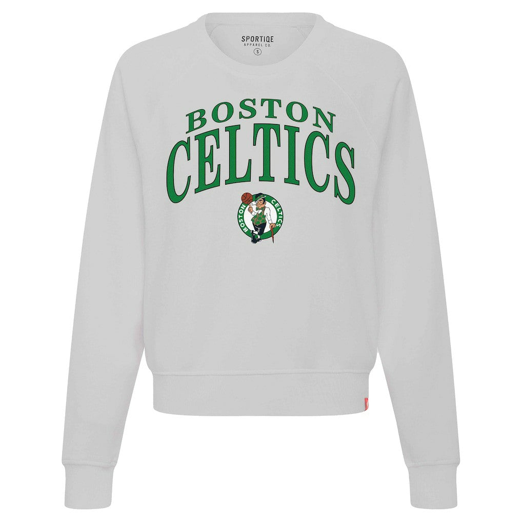 Boston Celtics Sportiqe Women's Genuine Issue Collection Ashlyn Cropped Sweatshirt Gray - NBA