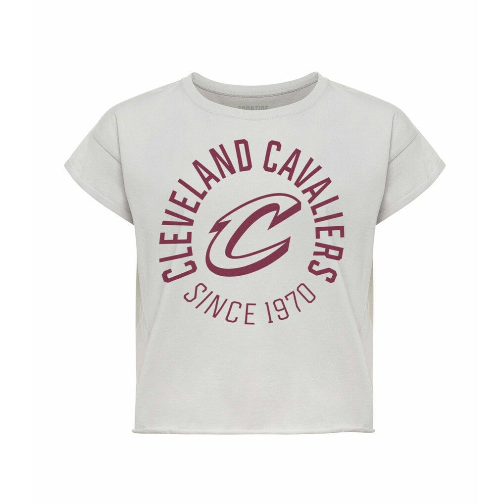 Cleveland Cavaliers Sportiqe Women's Cropped Genuine Issue Collection Alana T-Shirt Gray - NBA