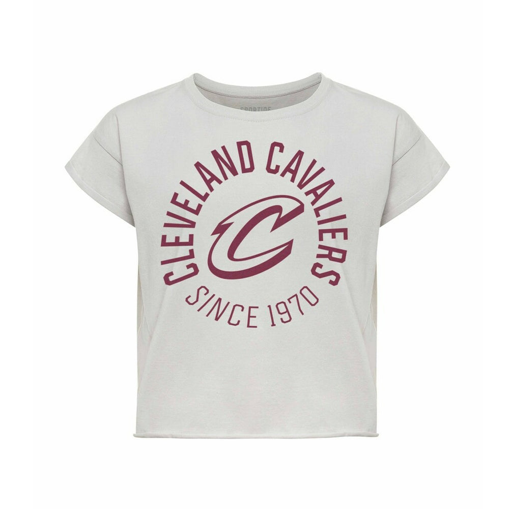 Cleveland Cavaliers Sportiqe Women's Cropped Genuine Issue Collection Alana T-Shirt Gray - NBA